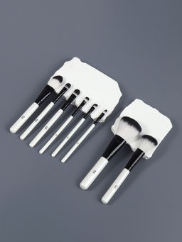 Набор кистей для макияжа SMOKY, 8 шт., чехол на молнии, белый, чёрный