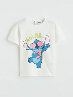 Lilo ve Stitch Bask?l? K?z ?ocuk Ti??rt