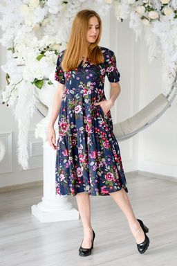 Платье женское из кулирки Зарема малиновый - Амадэль фото 10