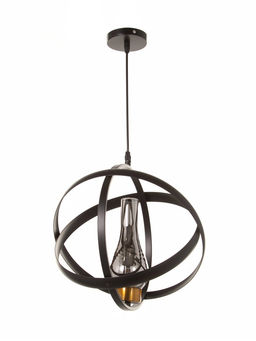 Светильник «Орбиталь» 1×40 Вт, Е27, 33×33×33(+100)см, чёрный/бронза/хром