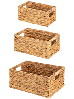 Набор 3 плетеных корзин 27*17*12,5 см, 31*21*14,5 см, 36*27*16,5 см, водный гиацинт