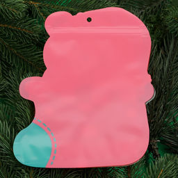 Цена за 50 шт. Пакет подарочный новогодний, фигурный «Мишка с колпаком», с zip - lock застежкой, 21×15.5 см