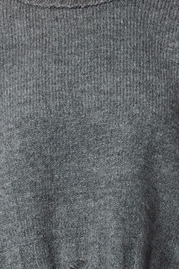 Antrasit Crop Super Genis Kal?p Yumusak Dokulu Ak?tma Detayl? Triko Kazak TWOAW24KZ00319 - Trendyolmilla фото 3