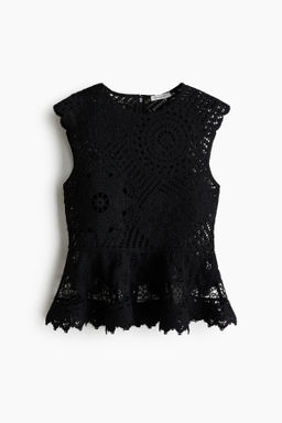 Top efecto crochet con peplum