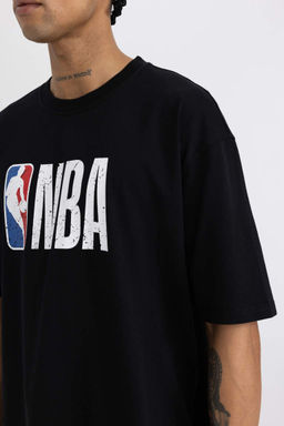 DeFactoFit Футболка Oversize с круглым вырезом и короткими рукавами NBA Wordmark фото 4