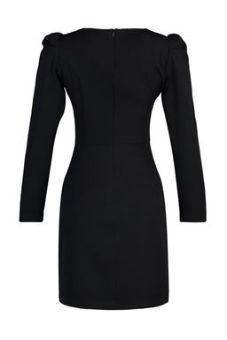 Siyah V Yaka Dokuma Elbise TWOAW23EL00352