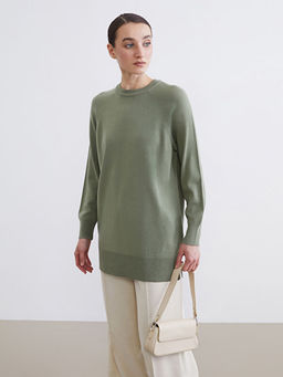 Bisiklet Yaka Kad?n Triko Tunik