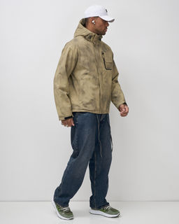Куртка спортивная мужская весна осень бежевого цвета 25473B