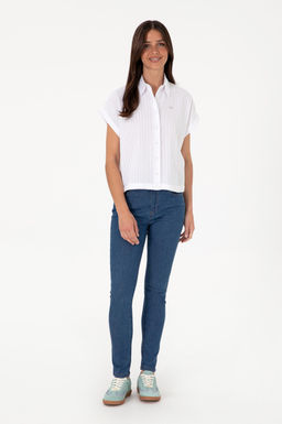 Kad_n Beyaz _izgili K_sa Kollu G_mlek Sepette S_rpriz _ndirim - U.s. polo assn фото 4