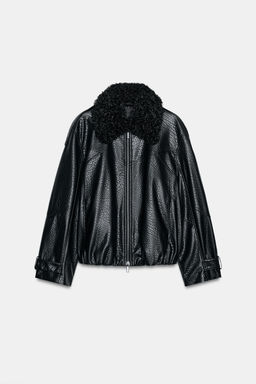 FAUX LEATHER BOMBER JACKET ZW COLLECTION - Zara фото 19