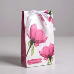 Цена за 2 шт. Пакет подарочный с лентой, упаковка, Хорошего настроения, 13?23?7 см