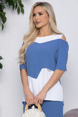 Костюм Аурика (белый/джинс) К10673 - Lt collection фото 6