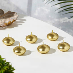 Набор свечей плавающих «Овал», 6 шт., золотистая, 4×2 см