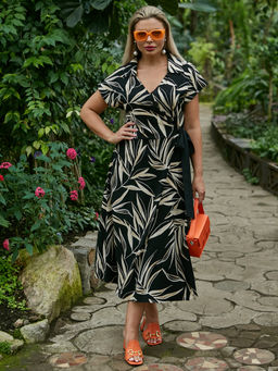 Платье 0350-2 черный нюд