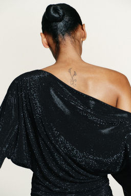 ASYMMETRIC RHINESTONE SHORT DRESS - Zara фото 6