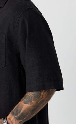 Рубашка к/р лен F611-0423 black - Fine joyce фото 6