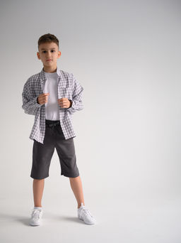 Рубашка д/мал с длинным рукавом, серый - Lesi kids фото 12