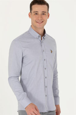 U. S. Polo Assn Мужская серая базовая рубашка с длинным рукавом - U.s. polo assn фото 10