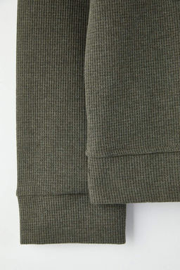 Siyah - Haki Yeni Oversize/Genis Kal?p 2li Paket Dokulu Waffle Sweatshirt TMNAW26SW00028 - Trendyolmilla фото 11