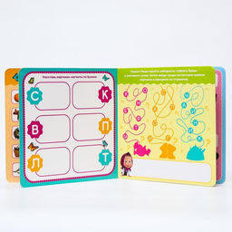 Магнитная книга с заданиями Алфавит, 8 стр., 47 магнитов, Маша и Медведь  фото 4