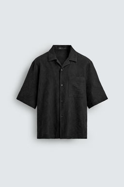Рубашка Relaxed Fit Jacquard жаккардовая черная