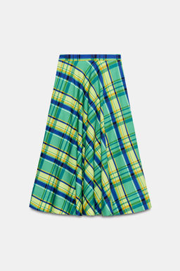 FALDA MIDI CUADROS ZW COLLECTION / Multicolor - Zara фото 10