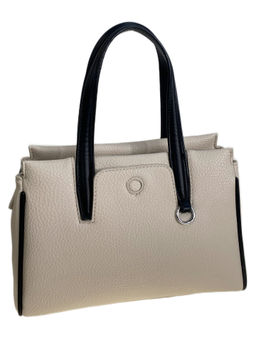 Женская сумка из искусственной кожи, цвет молочный с черным - Greta фото 2