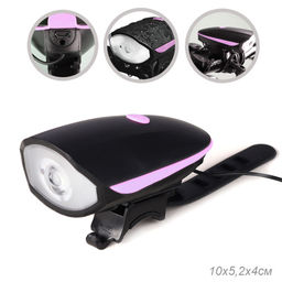 Фонарь передний COMIRON EASY корпус: ABS; свет: CREE XPG, 250lm; аккумулятор 1200 mAh, USB, сигнал 140Дб, влагозащищённый, розовый. АКЦИЯ/уп 30/120/ - ГалеонТрейд фото 2