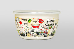 МИСКА ЭМАЛИРОВАННАЯ БЕЗ РУЧЕК С ПЛАСТИКОВОЙ КРЫШКОЙ ГУРМАН 1,7 л (16 см)