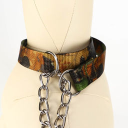 Комплект Маскировка, поводок 130 х 2,5 см, ошейник-удавка 40-54 х 2,5 см, коричневый - Пижон фото 3