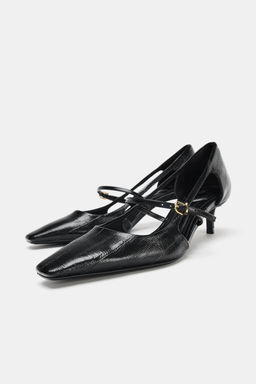 HEELED SHOES WITH EMBOSSED DETAIL AND SIDE VENTS - Zara фото 4