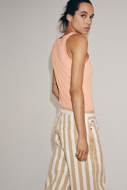 CAMISETA R?STICA RAYAS / Naranjas - Zara фото 3