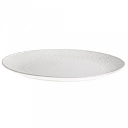 "Русь" Блюдо овальное фарфоровое 368х260х33мм, белый, рельефный декор (Китай)