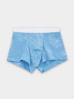 Цена за 2 штуки! Трусы для мальчиков боксеры голубые с принтом в виде роботов