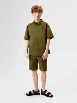 ACOOLA / Сорочка верхняя детская для мальчиков Fortiso хаки  фото 6