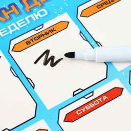 Цена за 2 шт. Планер магнитный, А5 и стирающийся маркер «Новый год: План действий на неделю»