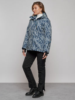 Горнолыжная куртка женская зимняя большого размера темно-серого цвета 2270-1TC - Chunmai фото 17