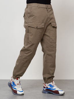 Джинсы карго мужские с накладными карманами, Турция бежевого цвета - Mtforce фото 3