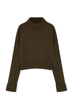 Haki Crop Basic Triko Kazak TWOAW22KZ0223 - Trendyolmilla фото 6