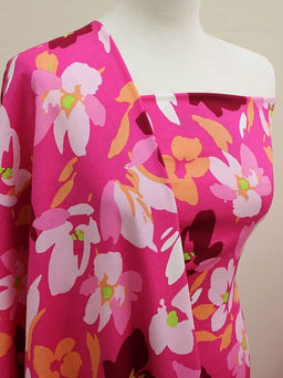 Штапель Лоретта цв.фуксия, ш.1.45м, вискоза-100%, 100гр/м.кв - Купава фото 8