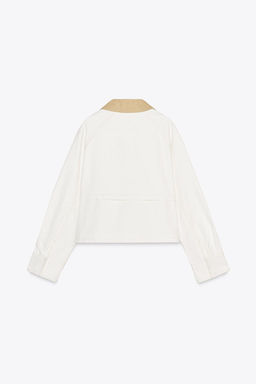 WAXED JACKET WITH CONTRAST COLLAR - Zara фото 9