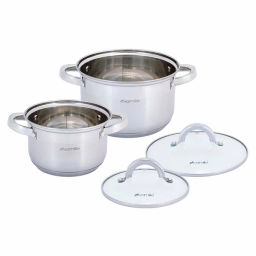 Набор кастрюль 4 предмета (2.1л, 3.9л; полые ручки) из нержавеющей стали (5627S) - Kamille фото 4