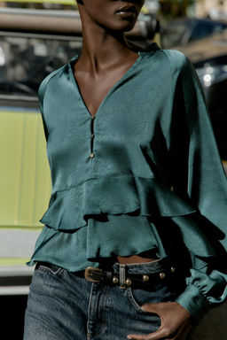 RUFFLED BLOUSE - Zara фото 3