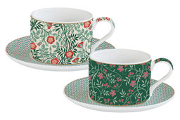 Набор чашек с блюдцами Цветочная фантазия, 0,24 л, 2 шт