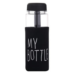 Бутылка для воды My bottle, 500 мл, 19.5×6 см, чехол в комплекте, черная
