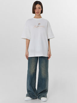 Футболка женская оверсайз белая