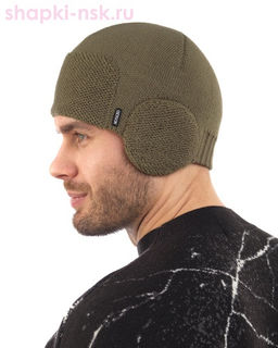 HELM Шапка с ушками мужская (57-59)