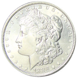 Монета 1 доллар 1886 года США Доллар Моргана