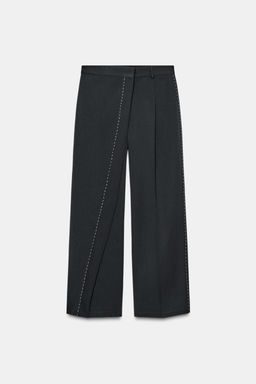WRAPAROUND TROUSERS WITH TOPSTITCHING - Zara фото 8