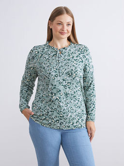 Ba?lamal? Yaka Desenli Bluz